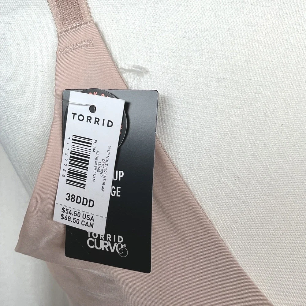 Torrid 38DDD Makeup Plunge Lightly Lined Everyday‎ Bra NWT